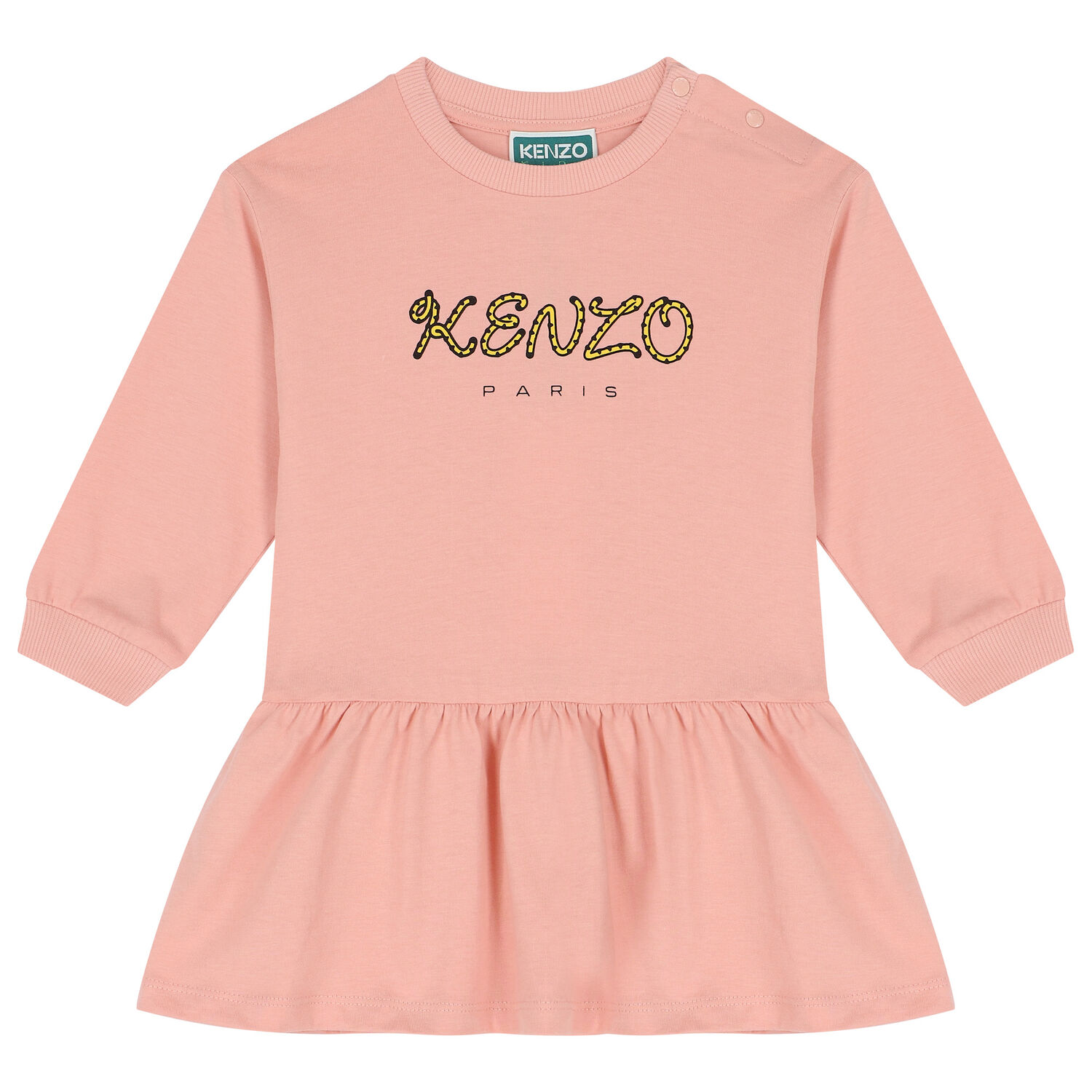 Younger Girls Pink Logo Dress, 2, hi-res